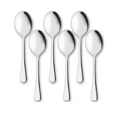 TRIPLE CLEAN - Set De 6 Cucharas Acero Inoxidable Mesa Acero 410