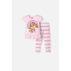 NICKELODEON - Conjunto de Paw Patrol con leggins rosado para niña 2T a 5T