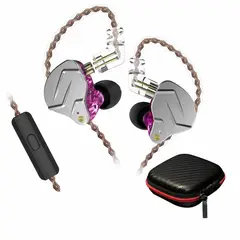 KZ - Audifonos In-ear ZSN pro color Purple + Estuche con microfono
