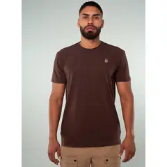 NO RULES - Camiseta Hombre Manga Corta Cafe Bordado