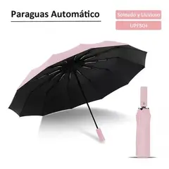 GENERICO - SombrillaParaguas Automática con Filtro Solar Color Rosado