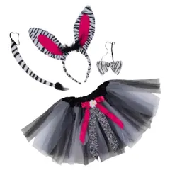 GENERICO - Disfraz De Cebra Para Niñas Diadema Orejas, Tutú Y Cola