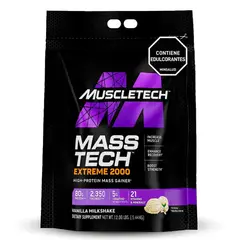 MUSCLETECH - Proteina Mass Tech - Crecimiento muscular Extreme 2000 12lb - Vainilla