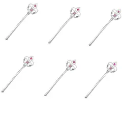 GENERICO - Set X6 Cetros De Princesa Con Diamantes De Imitación