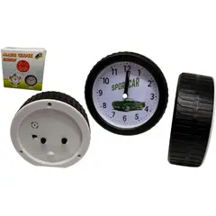 MAZUGI - Reloj De Mesa Despertador en forma de Llanta Auto Deportivo