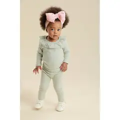 BABY SAMUU - Conjunto Mameluco y pantalon Encanto Puro Celeste