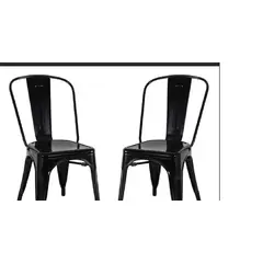 GENERICO - Set De 2 Sillas De Metal Diseño Tolix Empoli Cafe