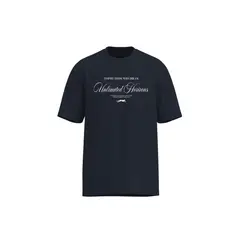 KOAJ - Camiseta azul oversize college con cuello redondo Hombre
