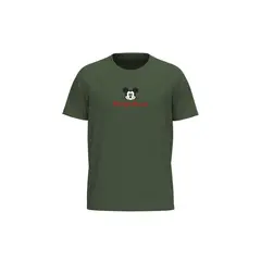 KOAJ - Camiseta manga corta unicolor con arte de Mickey Hombre