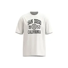 KOAJ - Camiseta en algodón crema college manga corta Hombre