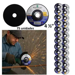 GENERICO - 75 Discos de Corte Metal 4.5"