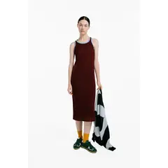 MAGLIONE - Vestido Midi Mujer Cuello Redondo Sin Mangas