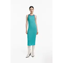 MAGLIONE - Vestido Midi Mujer Cuello Redondo Sin Mangas