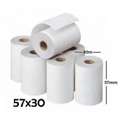GENERICO - Rollo de Papel Termico para Recibos 57x30mm Paquete x10 Und