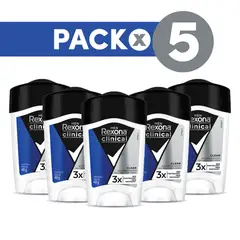 REXONA - Pack 5 Desodorantes Clinical Hombre Crema 48gr