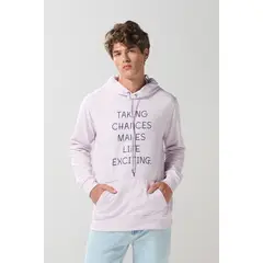 KOAJ - Buzo con capota unicolor y texto localizado en frente Hombre