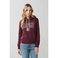 KOAJ - Buzo rojo oscuro con capota y diseño de Harvard MUJER