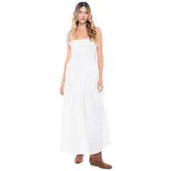 COLOR BLUE - Maxi Vestido Tiras Drapeado