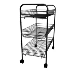 REJIPLAS - Organizador 3 canastas plastificado negro