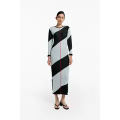 MAGLIONE - Vestido Diagonal Cuello Redondo con Mangas