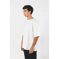 KOAJ - Camiseta oversize unicolor manga corta con doblez en pu Hombre