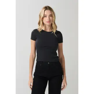 KOAJ - Camiseta ajustada manga corta unicolor con texturas de Mujer