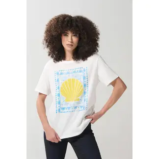 KOAJ - Camiseta unicolor cuello redondo con diseño de playa MUJER