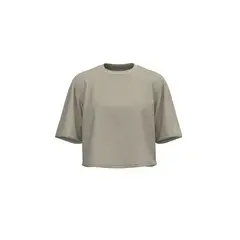 KOAJ - Camiseta crop top kaki oversize con cuello redondo Mujer