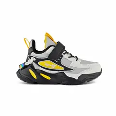 TITINOS - Tenis Velcro Niño Negro Amarillo