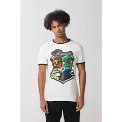 KOAJ - Camiseta crema de Harry Potter manga corta con contras Hombre