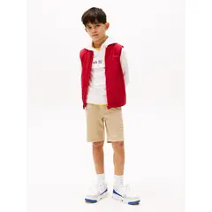 TOMMY HILFIGER - Chaleco rojo acolchado, plegable y muy ligero