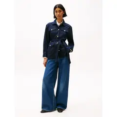 TOMMY HILFIGER - Rompe azul viento estilo militar con botones dorados
