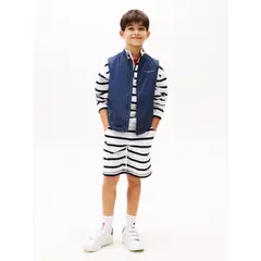 TOMMY HILFIGER - Chaleco azul acolchado plegable y muy ligero