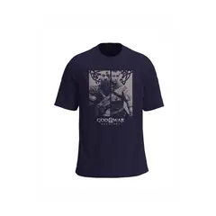 KOAJ - Camiseta azul cuello redondo con arte de God of War Hombre
