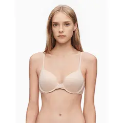 CALVIN KLEIN - Brassier Beige Microfibra Lightly Forrada Calvin Clein