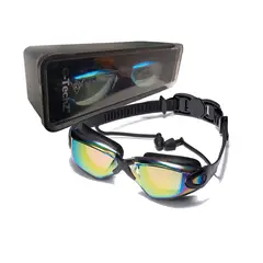 GENERICO - Gafas De Natación Espejo Con Tapa Oídos Incluido - Negro