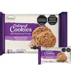 GRECO - Galletas con Avena, Uvas y Ciruelas Pasas x 6 unidades