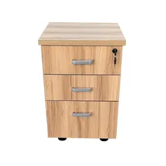 ZER - Cajonera isla de trabajo color madera claro con cajon seguro