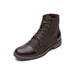 LOS CABALLEROS - Botas cafes en lona y cuero