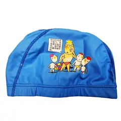 GENERICO - Gorro De Natación De Niños Niñas Poliester Tela Siliconada - Azul Padre Playa