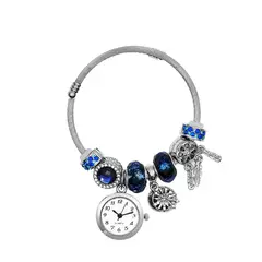 DAYOSHOP - Reloj pulsera acero inoxidable azul - con estuche