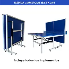GENERICO - Mesa de Ping Pong SemiProfesional - Todo Inlcuido - 15mm - Azul