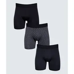 SEVEN SEVEN - Pack X 3 Bóxer Medio Surtido X3 Para Hombre Negro