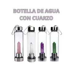 GENERICO - Termo Botella De Agua Con Cristales De Cuarzo Rosado Y Estuche
