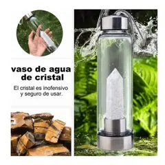 GENERICO - Termo Botella De Agua Con Cristales De Cuarzo Transparente Y Estuche