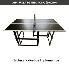 GENERICO - Mesa de Ping Pong Mini - 80cmx150cm - Todo incluido