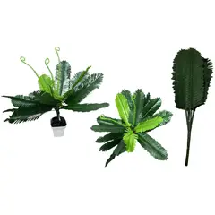 MAZUGI - Mata Artificial Helecho Flor Decoración Centro De Mesa Maceta verde