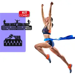 SOH DESIGN - Set x2 percheros para medallas y accesorios runner women pintado negro