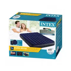 INTEX - Colchon Inflable Campismo Bomba 2 Almohadas Queen