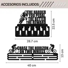 SOH DESIGN - Set x2 percheros para medallas y accesorios cycling men pintado negro
